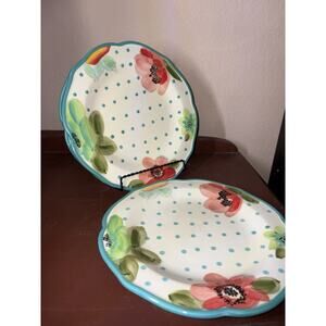 Turquoise Floral Vintage Bloom 10.5” Dinner Plate Set of 4 The Pioneer Woman